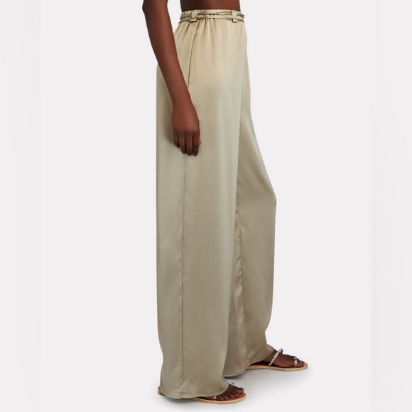 LAPOINTE Drawstring Satin Wide Leg Pants - Picture 4 of 12